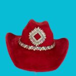 Sombrero Vaquero estilo americano de gamuza en color Rojo