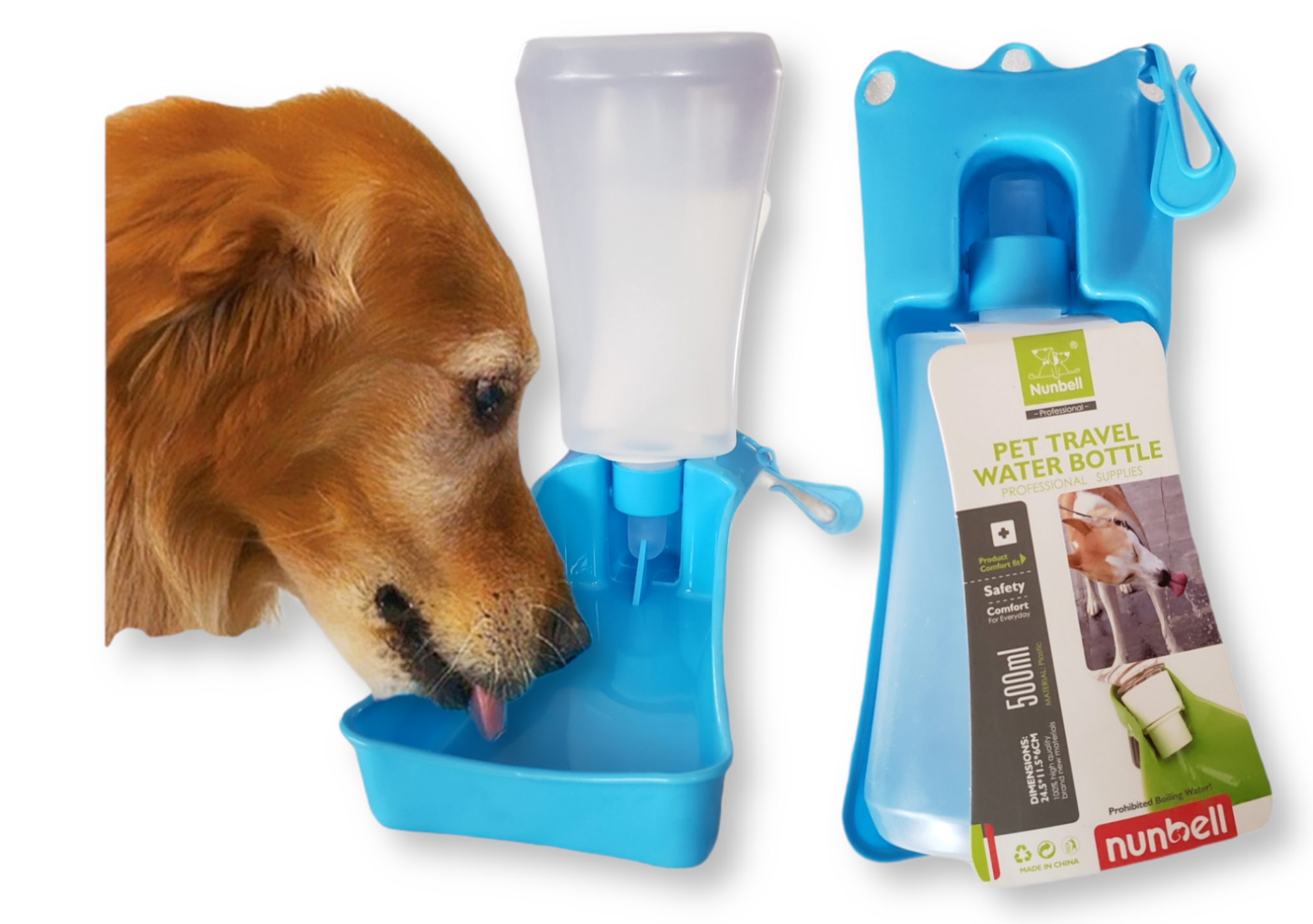 Botella Bebedero Portátil Agua Para Perros Mascotas 500ml